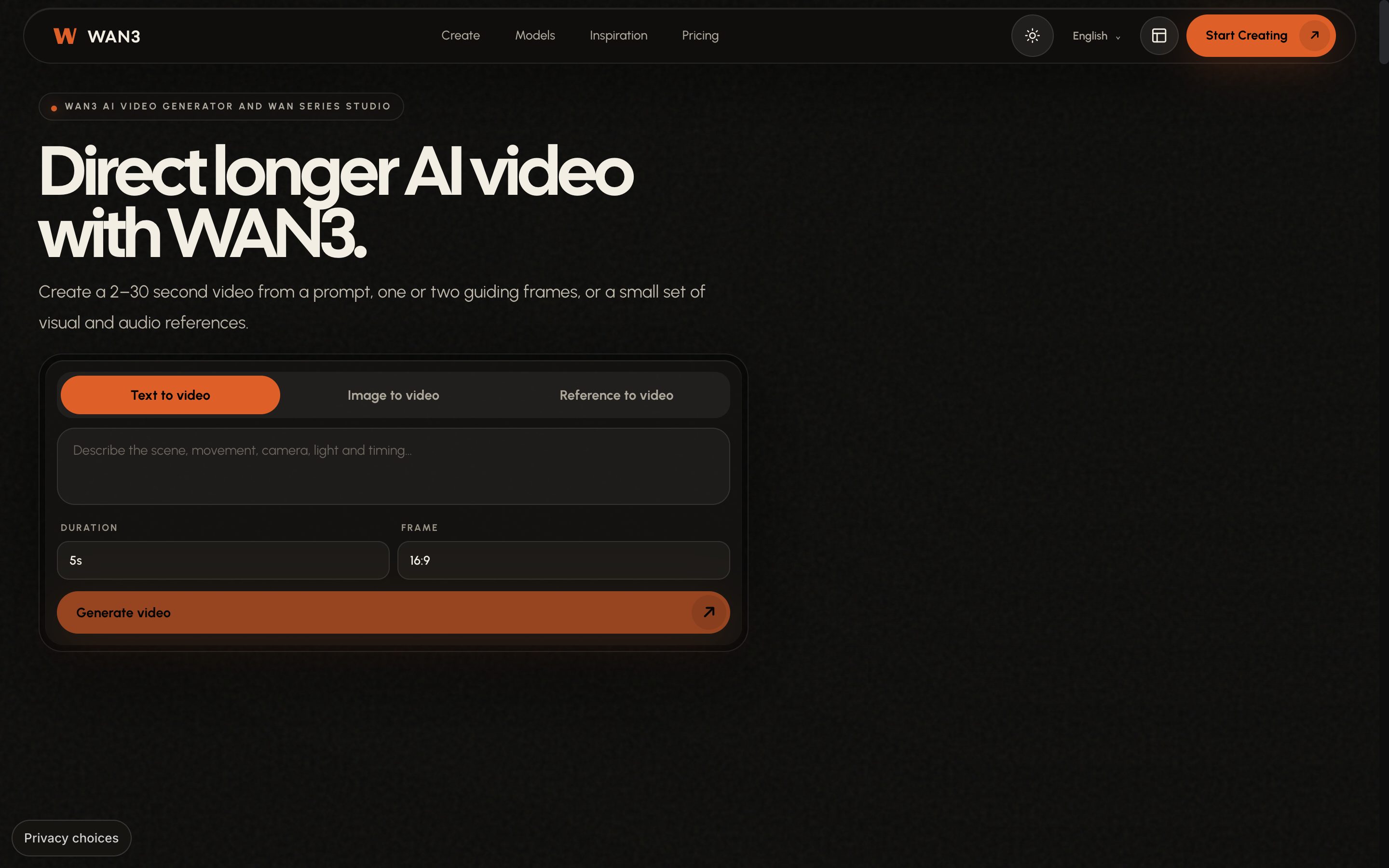WAN3 AI Video Generator screenshot 1