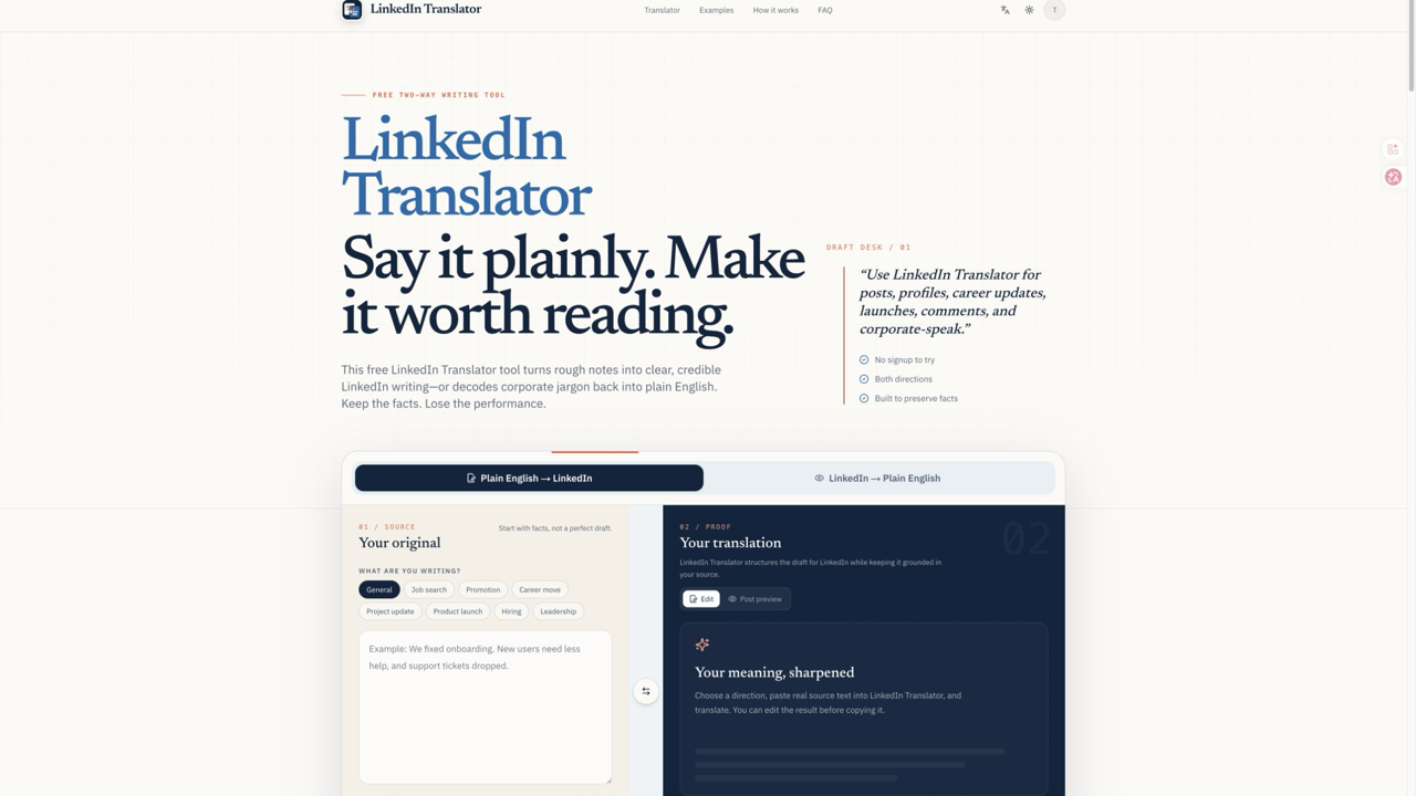 LinkedIn Translator screenshot 1