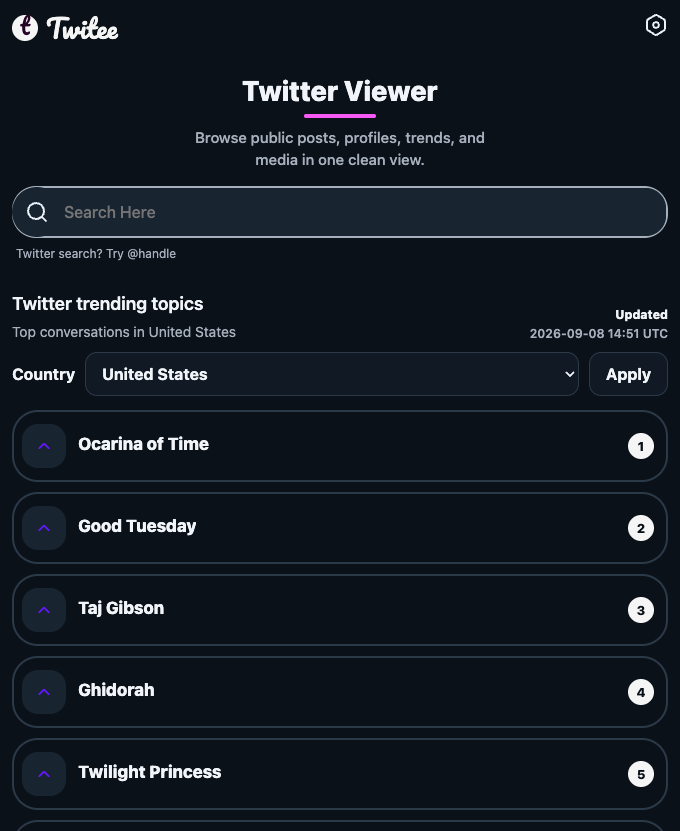 Twitee screenshot 1